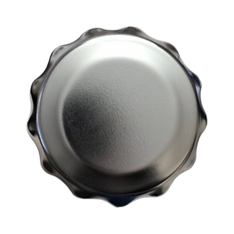 Top view of Hydraulic Tank Breather Cap With 40 Micron Filter, Chrome Plated Exterior Finish, Metal Vent Cap For Oil And Fuel Reservoir.