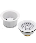 Combo Pack All-In-One Kitchen Sink Drain Set With Post Style Basket Strainer And Deep Collar Waste Disposal Flange With Stopper