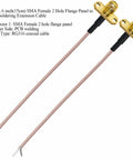 SMA Female To PCB Solder Cable 6 Inch RG316 Coax For WiFi Antenna Extension 2 Pack 50 Ohm High Frequency Panel Mount