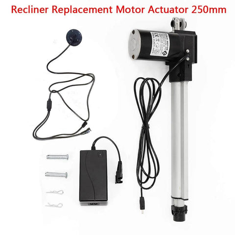 Beefed Up 24V DC Recliner Actuator Replacement with 250mm stroke, heavy duty motor for power lift chair and electric sofa installation