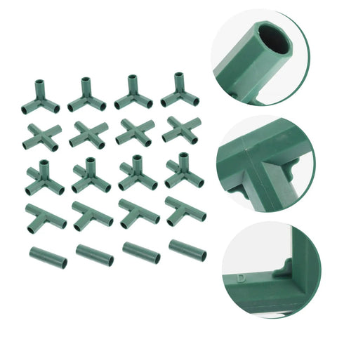 20 Piece Durable Gardening Frame Connectors Tubes Joints for Greenhouse Flexible Support Brackets for Plant Growth Heavy Duty Reinforcement for Polytunnel and Outdoor Use