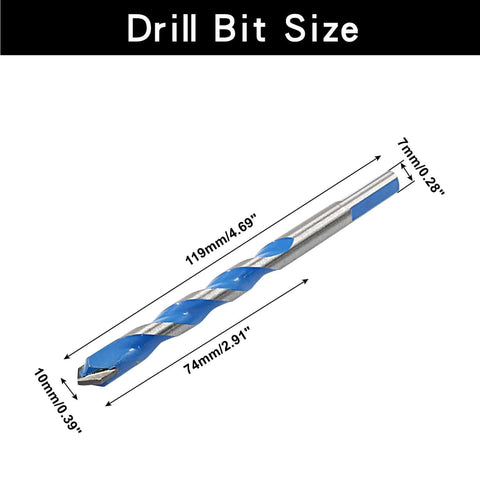 Piutouyar 5-piece 10mm masonry drill bit set with blue-coated carbide bits