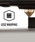 Close-up of nozzle with Black 1.75mm PLA 3D Printer Filament, 1 Kg Spool With Dimensional Accuracy Plus Or Minus 0.03 Mm, Less Warping