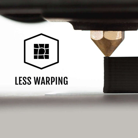 Close-up of nozzle with Black 1.75mm PLA 3D Printer Filament, 1 Kg Spool With Dimensional Accuracy Plus Or Minus 0.03 Mm, Less Warping