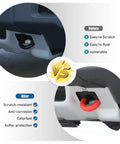 Image showing comparison of bumper tow hook before and after using 4 Piece Bumper Tow Hook Covers For Grenadier 2020 2024 Front And Rear Rubber Sleeve Protectors Red Car Exterior Accessories That Protect And Style Your Vehicle.