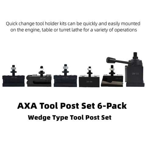 Top Shelf Wedge Style Quick Change Lathe Tool Post Set With Six Heavy Duty Holders For 12 Inch Swing Diameter Lathes Precision Ground Steel Shop Floor Workhorse Built Tough And Ready To Roll