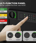 Person entering code on electronic keypad of Beefy Digital Safe Box With Electronic Keypad Lock For Home And Office