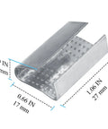 Open Serrated Strapping Seals For 5/8 Inch Polyester And Polypropylene Strap Pallet Banding Clips Pack Of 1000 Heavy Duty Construction For Quick Reliable Securing, 27 mm size