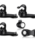 Three Piece Hydration Hose Magnetic Clip Set For Water Tube Bladder Clip Keeps Drinking Valve Tube In Place On Military And Tactical Backpacks Must Have Outdoor Hydration Gear Black, close-up of clips.