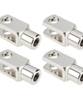 Beefy 4 Pack M10x1.5 Right Hand Thread Clevis Fork End Long Joint Zinc Plated Steel For Agricultural Equipment Construction Gear And Heavy Duty Hydraulic Systems, four views