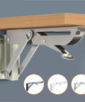 2 Pack Stainless Steel Folding Angle Brackets Iron Triangle Wall Mounts For Shelves Benches Tables And Tools White 8 Inch
