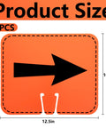 8 Pack Traffic Cone Arrow Signs 12.5 X 10.4 Inches Reversible Double Sided Cone Top Signs with black arrow on orange background.
