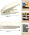 RV Baggage Door Catch Clips Latch For Camper Trailer And Motor Home White Rounded Compartment Door Hold Open Clip Set 2 Pack