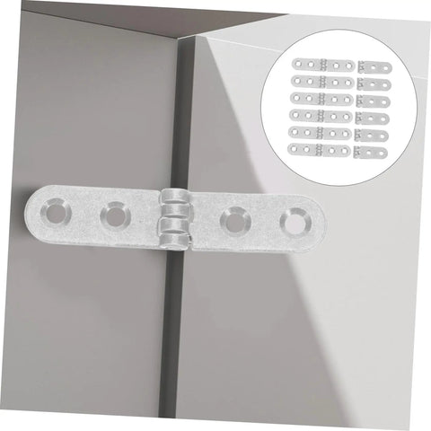 Heavy Duty Folding Table Hinges Set 12 Piece Nickel Plated 76x15x2mm for foldable tables and chairs on furniture surface