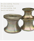 Built Legit And Rock Solid 3 Inch Wide Groove U Track Wheels For Round Tube Industrial Rails, heavy-duty metal rollers.