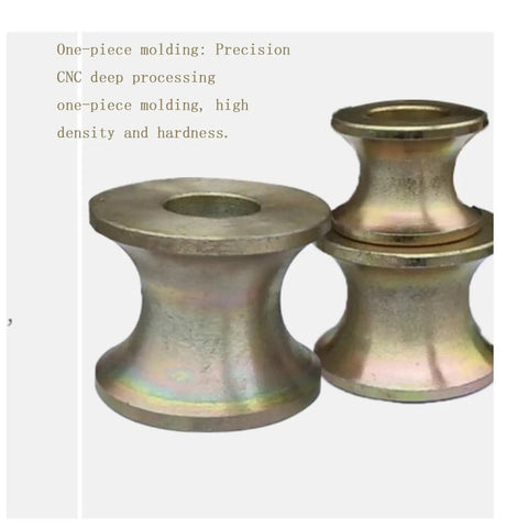Built Legit And Rock Solid 3 Inch Wide Groove U Track Wheels For Round Tube Industrial Rails, heavy-duty metal rollers.