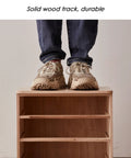 Person standing on Lockable Wooden Desktop File Cabinet With Multi Tier Drawers For Home Office Space Saving Desk Organizer