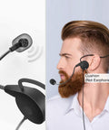 Side view of man wearing Wireless Microphone System With Headset And Lapel Mics UHF Beltpack Transmitter for clear audio.