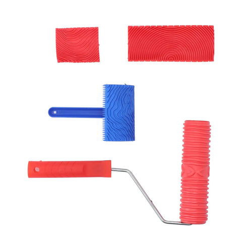 Total Game Changer Wood Roller Painting Tool Set Featuring Hella Slick Rubber Texture Pattern Rollers for wall and floor use.