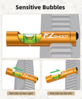 Scope Leveling Kit With High Precision Bubble Level And Universal Magnetic Level on tilted rifle rail, gold finish.