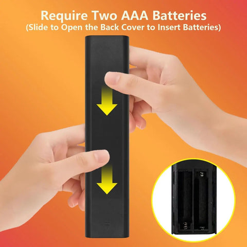 Back view of Replacement Remote For 2019-2026 Smart TVs With Voice Control showing battery compartment