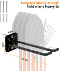 4 Pack Heavy Duty Garage Hooks 12.4 Inch Long, Alloy Steel Wall Mount Storage Hooks, 120 Lb Capacity, with included mounting hardware.