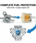 Three Sixteenths Inch Fuel Line Gas Filter Kit with 5mm Inline Fuel Filters and Shut Off Valve Petcock for Go Karts