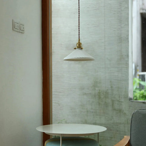 White Ceramic Pendant Light With Brass Socket And Switch Adjustable Hanging Ceiling Lamp For Kitchen Island Or Living Room Dope Modern Lighting Fixture