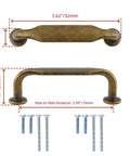10 Pack Vintage Cabinet Pulls 3 Inch Hole Center Zinc Alloy Dope Retro Kitchen Drawer Handles dimensions and screws