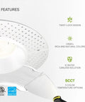 6 Inch Trimless Recessed Ceiling Lights 12 Pack Smooth Mud In Install features twist-lock and natural color options.