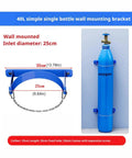 2 Pack Oxygen Tank Holder Wall Mounted Gas Cylinder Bracket With Safety Chain And Screws Heavy Duty Durable 304 Stainless Steel Rack For 13 Inch Bottles Space Saving Storage For Home Garage Clinic, single bracket with chain securing blue cylinder