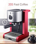 Italian Automatic Espresso Machine With 15 Bar Pressure And Steam Milk Foam System Two Cup Home Coffee Maker 1350W Power