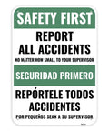 Ultra Tough 60 Mil Aluminum Safety Sign 14 by 10 Inches, Bilingual Spanish Workplace Poster, High Visibility Color Print