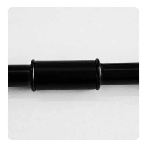 Close-up of M10 solid coupling in black from the Top Tier Four Pack Black Lamp Stem Extension Kit for DIY projects.