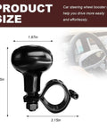 Black Steering Wheel Spinner Knob Ball Power Handle for Cars and Trucks, 1.97 x 3.35 inches, ABS material, for easy steering.