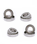 Pro Grade Tapered Roller Bearing Cup And Cone Set 4 Pack For Auto Repair With L68149 L68111 Parts, shown in silver metal