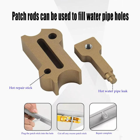 Fast Pipe Repair Tool Kit For DIY And Pros No Mess Quick Fix Leak Stopper Set with bronze patch rods for water pipes.