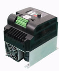 Industrial Grade 220V To 380V Three Phase VFD Inverter Converter For 11kW 15HP Motors Single Phase Input To Three Phase Output With Adjustable Speed Smooth Start Built In Protection White Finish, black and silver unit with cooling fan