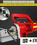 Portable Electric Hydraulic Rebar Cutter 1250w Cuts #3 To #6 4-20mm Steel Bar In Under 4 Seconds With Low Noise And No Sparks close-up of headstock and blade design