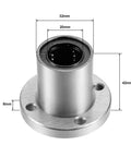 LM20UU Round Flange Linear Bearing Ball Bearing With 20mm Bore, 32mm Outer Diameter, 42mm Length, Sealed On Both Sides