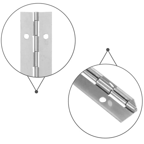 Heavy Duty Piano Hinge for Overlay Cabinet Doors and Furniture, Smooth Pivot, Close-up of Built Tough Steel Construction