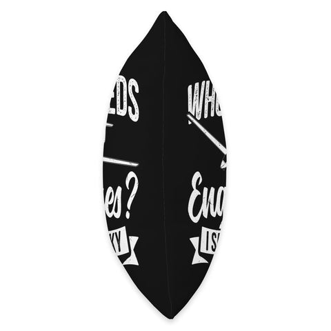 Side view of Soaring Sailplane Pilot Throw Pillow for Aviation Enthusiasts, showcasing sleek black double-sided design.