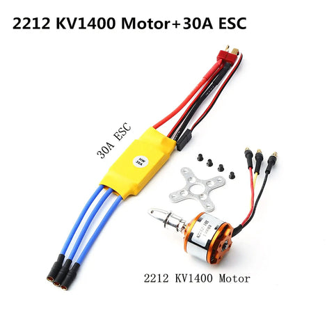 All In One Brushless Motor And 30A ESC Kit For RC Planes And Helis With T Plug And Banana Connectors 1400KV compatible set