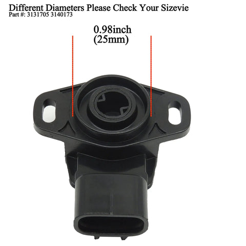 Throttle Position Sensor TPS 3131705 3140173 For Polaris Vehicles OE Replacement Fits Ranger 2006 2013, Ranger Crew 2011 2015, RZR 2012 2016, Sportsman 570 ACE Quad UTV, black plastic, 25mm