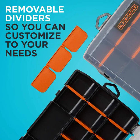 Handy Small Parts Organizer Box Set With 17 Compartments And 12 Removable Dividers Dual Pack Craft And Hardware Storage Case