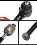 Close-up images of components in the Set Of 4 Front Inner And Outer Tie Rod End Kit For Chevrolet Trax 2013 2022 With Hydraulic Steering.