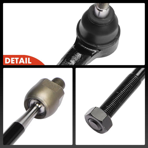 Close-up images of components in the Set Of 4 Front Inner And Outer Tie Rod End Kit For Chevrolet Trax 2013 2022 With Hydraulic Steering.