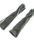 Badass Twenty Four Inch Full Length Arm Rubber Gloves Medium Weight Natural Rubber Safety Gear For Industrial Lab Jobs with textured grip.