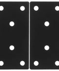 Heavy Duty Stainless Steel Straight Brace Brackets Two Pack Flat Furniture Support Plates Black Metal Corner Joining Plates With No Burrs