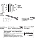 Diagram of Door Reinforcement Lock With 3 Inch Stop For Extra Home Security, Aluminum Construction, Polished Brass Finish, Quick Install